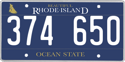 RI license plate 374650