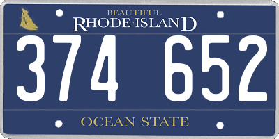 RI license plate 374652