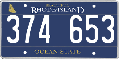 RI license plate 374653