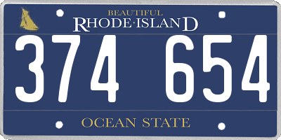 RI license plate 374654