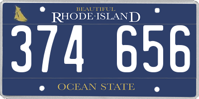 RI license plate 374656