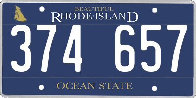 RI license plate 374657