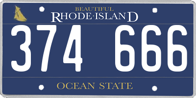 RI license plate 374666
