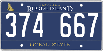 RI license plate 374667