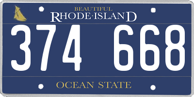 RI license plate 374668