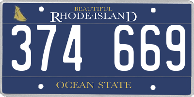 RI license plate 374669