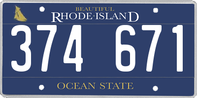 RI license plate 374671