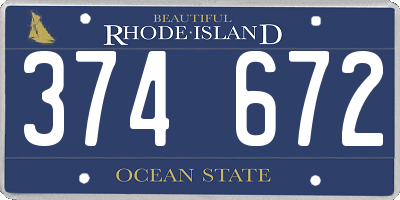 RI license plate 374672