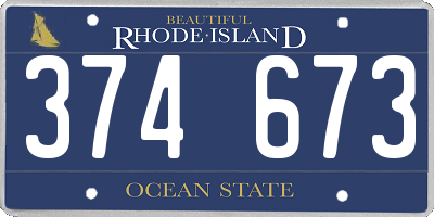 RI license plate 374673