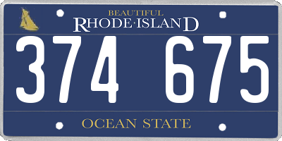 RI license plate 374675