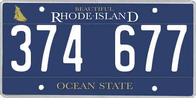 RI license plate 374677