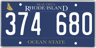 RI license plate 374680