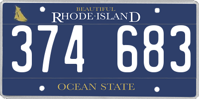 RI license plate 374683