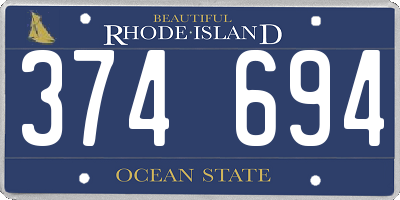 RI license plate 374694