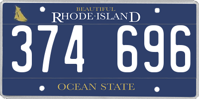 RI license plate 374696