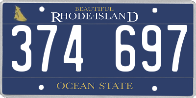 RI license plate 374697
