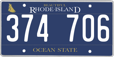 RI license plate 374706