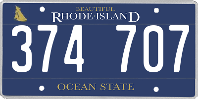 RI license plate 374707