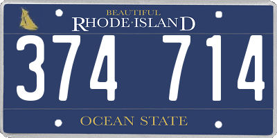 RI license plate 374714