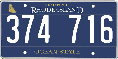 RI license plate 374716