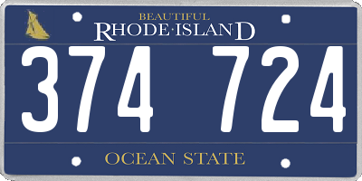 RI license plate 374724