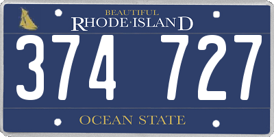 RI license plate 374727
