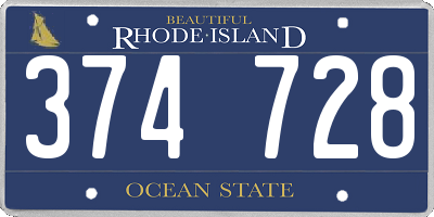 RI license plate 374728