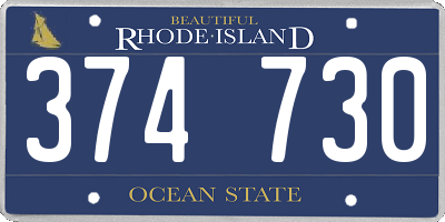 RI license plate 374730