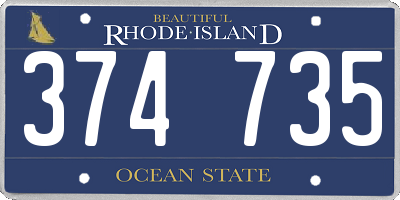 RI license plate 374735