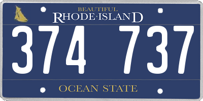 RI license plate 374737