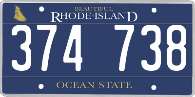RI license plate 374738