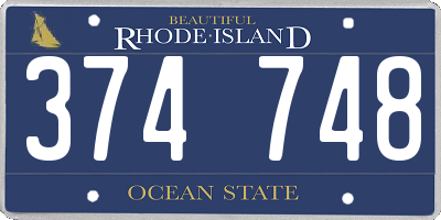 RI license plate 374748
