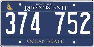RI license plate 374752