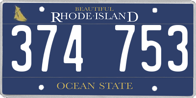 RI license plate 374753