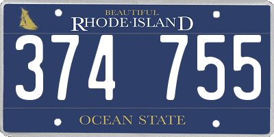 RI license plate 374755