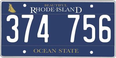 RI license plate 374756