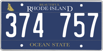 RI license plate 374757