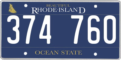RI license plate 374760