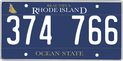 RI license plate 374766