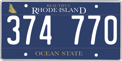 RI license plate 374770