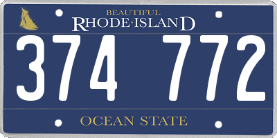 RI license plate 374772