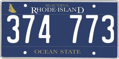 RI license plate 374773
