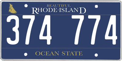 RI license plate 374774