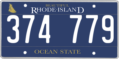 RI license plate 374779
