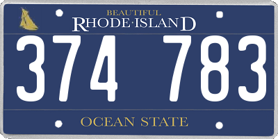 RI license plate 374783