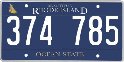 RI license plate 374785