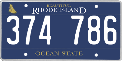 RI license plate 374786