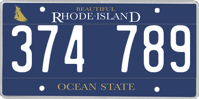 RI license plate 374789