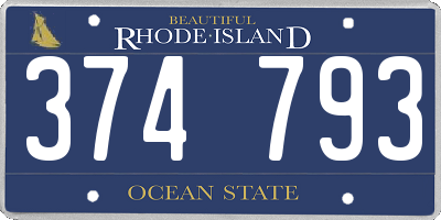 RI license plate 374793