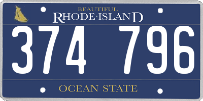 RI license plate 374796